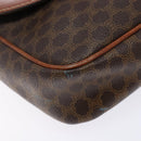 CELINE Macadam Canvas Shoulder Bag PVC Leather Brown Gold Auth 141524-11