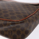 CELINE Macadam Canvas Shoulder Bag PVC Leather Brown Gold Auth 141524-12