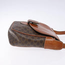 CELINE Macadam Canvas Shoulder Bag PVC Leather Brown Gold Auth 141524-4