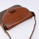 CELINE Macadam Canvas Shoulder Bag PVC Leather Brown Gold Auth 141524-6