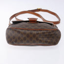 CELINE Macadam Canvas Shoulder Bag PVC Leather Brown Gold Auth 141524-9