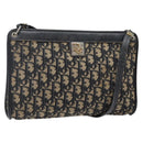 Christian Dior Trotter Canvas Shoulder Bag Navy Gold Auth 141525-1