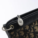 Christian Dior Trotter Canvas Shoulder Bag Navy Gold Auth 141525-10