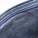 Christian Dior Trotter Canvas Shoulder Bag Navy Gold Auth 141525-11