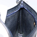 Christian Dior Trotter Canvas Shoulder Bag Navy Gold Auth 141525-18