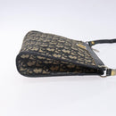 Christian Dior Trotter Canvas Shoulder Bag Navy Gold Auth 141525-3
