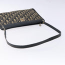 Christian Dior Trotter Canvas Shoulder Bag Navy Gold Auth 141525-7