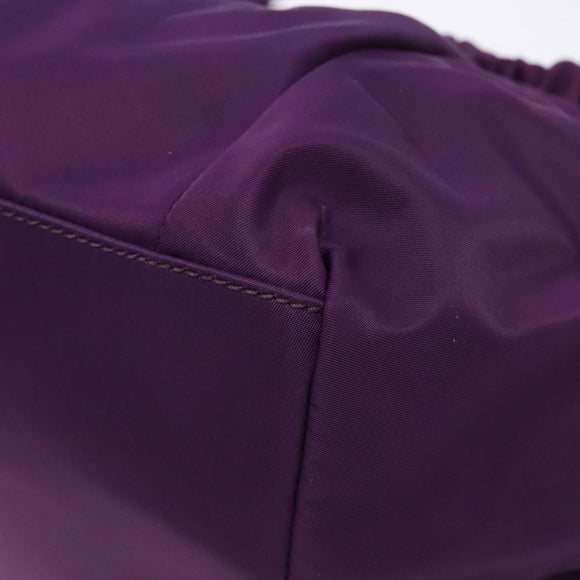 Salvatore Ferragamo Vala Shoulder Bag Nylon Purple Gold Auth 141527