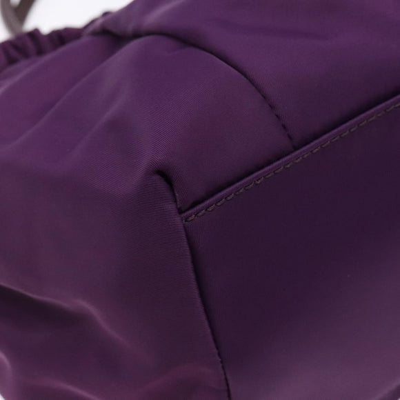 Salvatore Ferragamo Vala Shoulder Bag Nylon Purple Gold Auth 141527