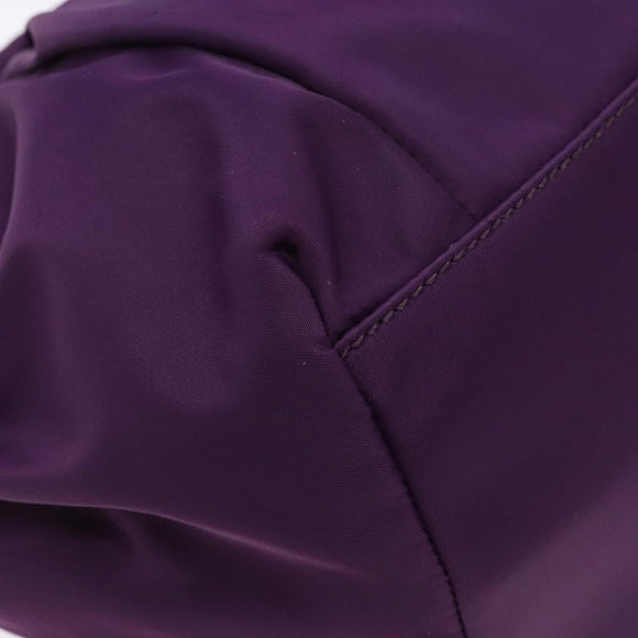 Salvatore Ferragamo Vala Shoulder Bag Nylon Purple Gold Auth 141527