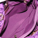 Salvatore Ferragamo Vala Shoulder Bag Nylon Purple Gold Auth 141527-11
