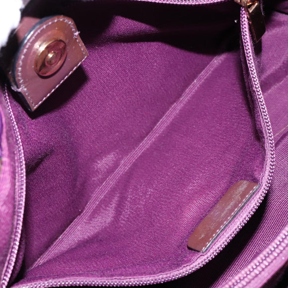 Salvatore Ferragamo Vala Shoulder Bag Nylon Purple Gold Auth 141527