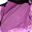 Salvatore Ferragamo Vala Shoulder Bag Nylon Purple Gold Auth 141527-21