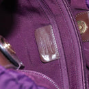 Salvatore Ferragamo Vala Shoulder Bag Nylon Purple Gold Auth 141527-12