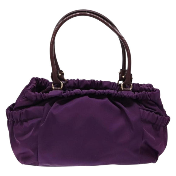 Salvatore Ferragamo Vala Shoulder Bag Nylon Purple Gold Auth 141527