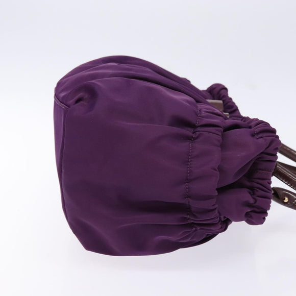 Salvatore Ferragamo Vala Shoulder Bag Nylon Purple Gold Auth 141527