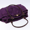 Salvatore Ferragamo Vala Shoulder Bag Nylon Purple Gold Auth 141527-6