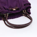 Salvatore Ferragamo Vala Shoulder Bag Nylon Purple Gold Auth 141527-7