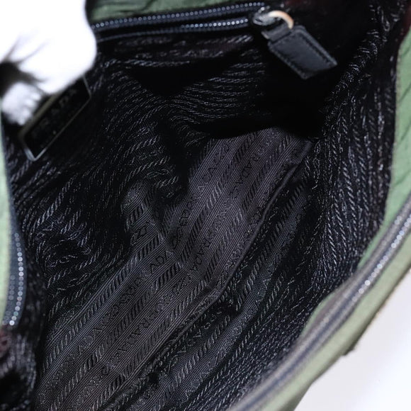 PRADA Shoulder Bag Nylon Green Auth 141528
