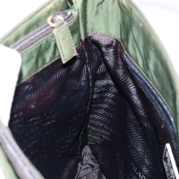PRADA Shoulder Bag Nylon Green Auth 141528