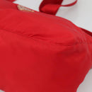 PRADA Shoulder Bag Nylon Red Gold Auth 141529-10