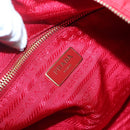 PRADA Shoulder Bag Nylon Red Gold Auth 141529-16
