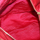 PRADA Shoulder Bag Nylon Red Gold Auth 141529-17