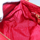 PRADA Shoulder Bag Nylon Red Gold Auth 141529-19
