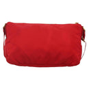 PRADA Shoulder Bag Nylon Red Gold Auth 141529-3