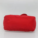 PRADA Shoulder Bag Nylon Red Gold Auth 141529-9