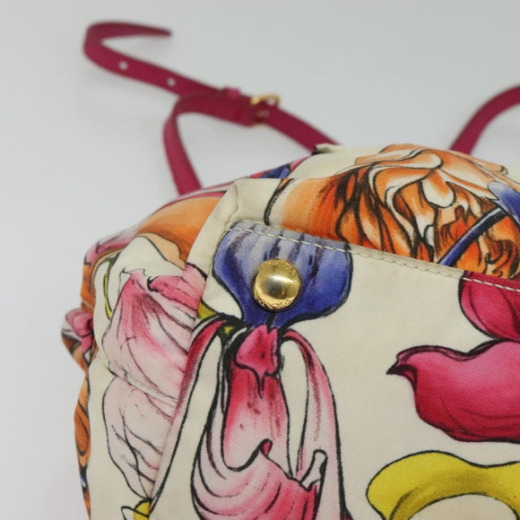 PRADA Hand Bag Nylon 2way White Gold Auth 141530