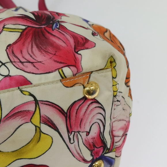 PRADA Hand Bag Nylon 2way White Gold Auth 141530