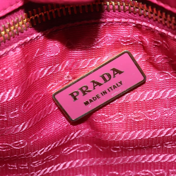 PRADA Hand Bag Nylon 2way White Gold Auth 141530
