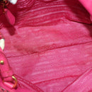 PRADA Hand Bag Nylon 2way White Gold Auth 141530-8