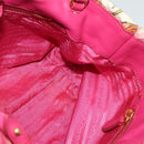 PRADA Hand Bag Nylon 2way White Gold Auth 141530-23