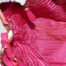 PRADA Hand Bag Nylon 2way White Gold Auth 141530-24