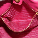 PRADA Hand Bag Nylon 2way White Gold Auth 141530-25