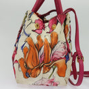 PRADA Hand Bag Nylon 2way White Gold Auth 141530-4