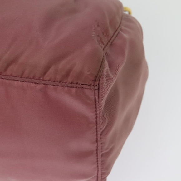 PRADA Hand Bag Nylon 2way Pink Gold Auth 141531