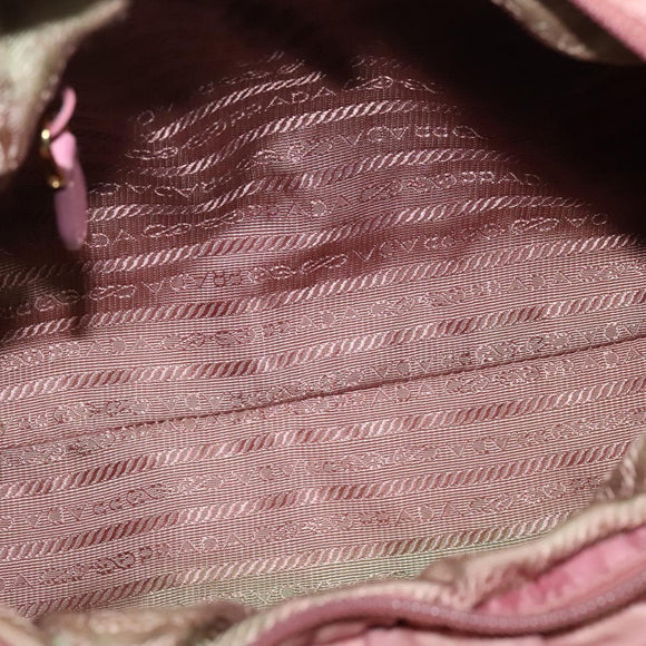 PRADA Hand Bag Nylon 2way Pink Gold Auth 141531