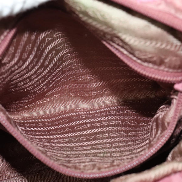 PRADA Hand Bag Nylon 2way Pink Gold Auth 141531