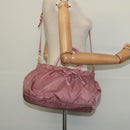 PRADA Hand Bag Nylon 2way Pink Gold Auth 141531-23