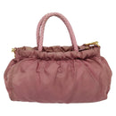 PRADA Hand Bag Nylon 2way Pink Gold Auth 141531-3