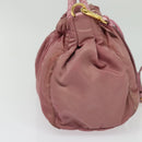 PRADA Hand Bag Nylon 2way Pink Gold Auth 141531-5