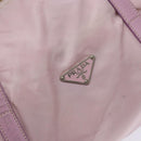 PRADA Boston Bag Nylon Pink Silver Auth 141532-17