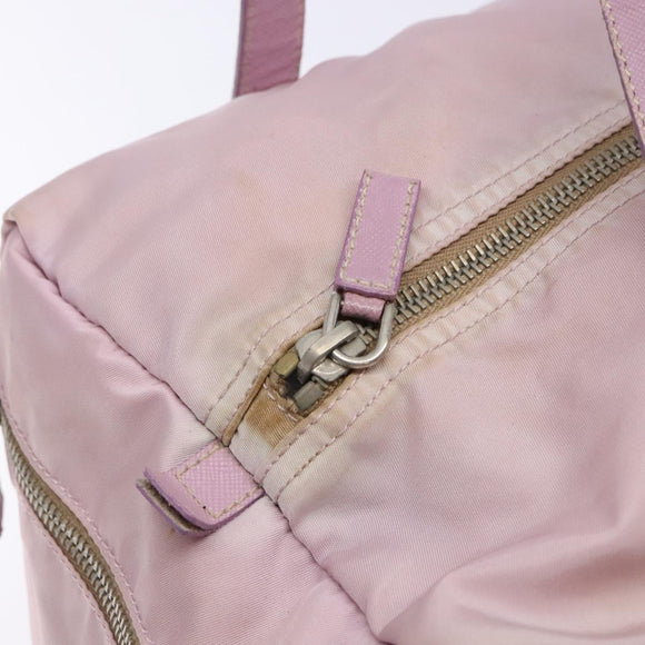 PRADA Boston Tasche Nylon Pink Silber Original 141532