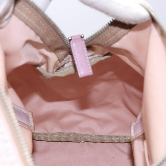 PRADA Boston Bag Nylon Pink Silver Auth 141532