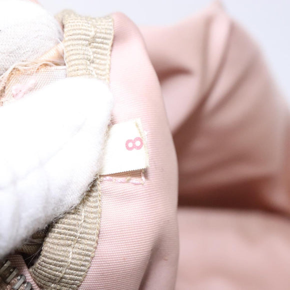 PRADA Boston Bag Nylon Pink Silver Auth 141532