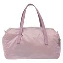 PRADA Boston Bag Nylon Pink Silver Auth 141532-2