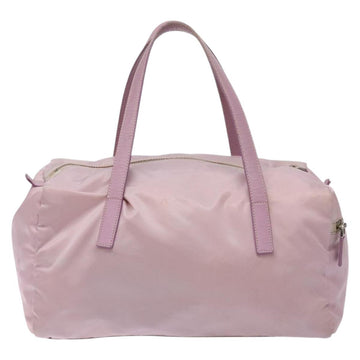 PRADA Boston Bag Nylon Pink Silver Auth 141532 - 0